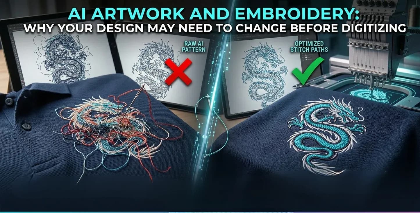 AI Artwork and Embroidery: Why Your Design May Need to Change Before Digitizing