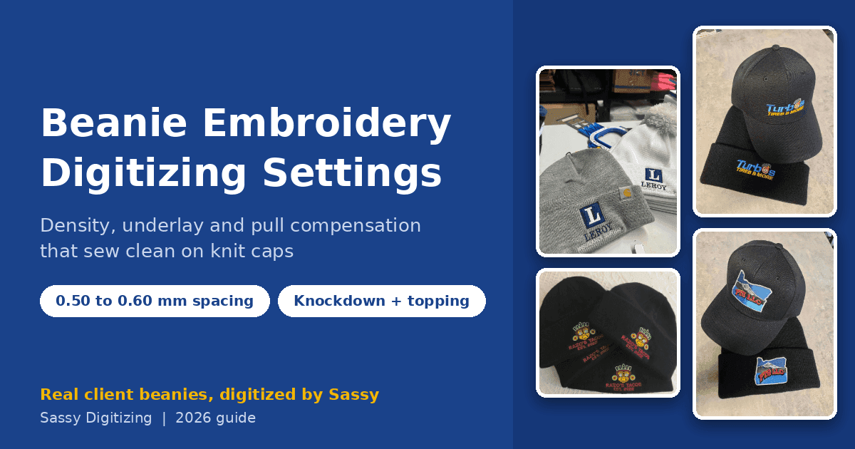 Beanie Embroidery Digitizing Settings (Knit Cap Guide 2026)