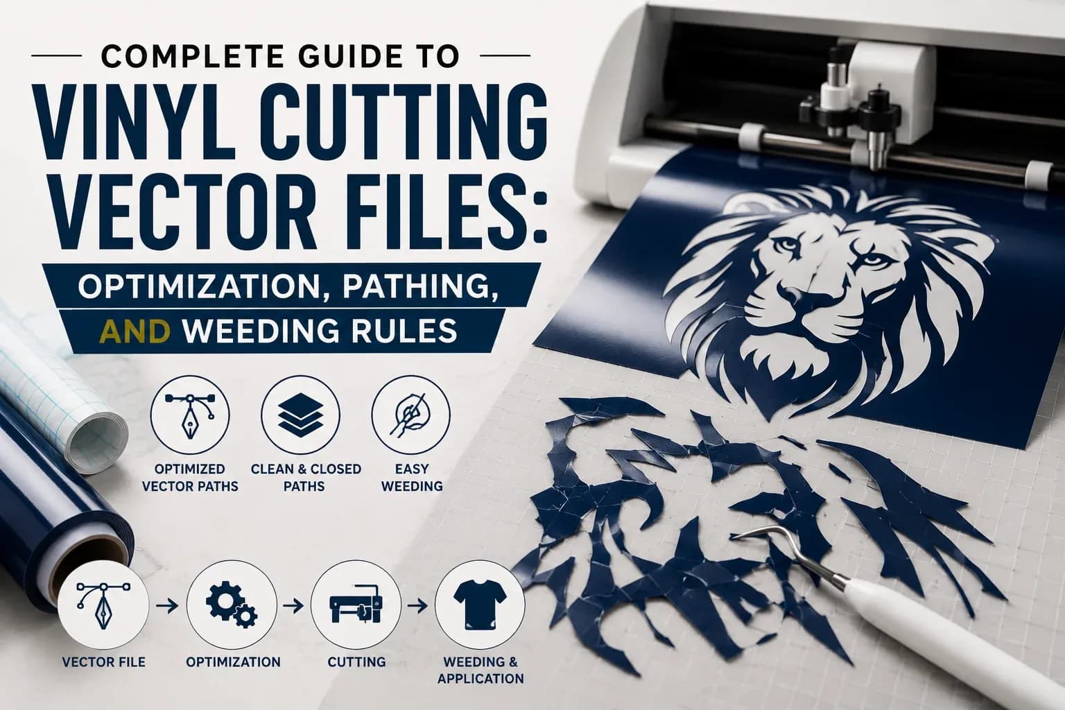 Complete Guide to Vinyl Cutting Vector Files: Optimization, Pathing, and Weeding Rules