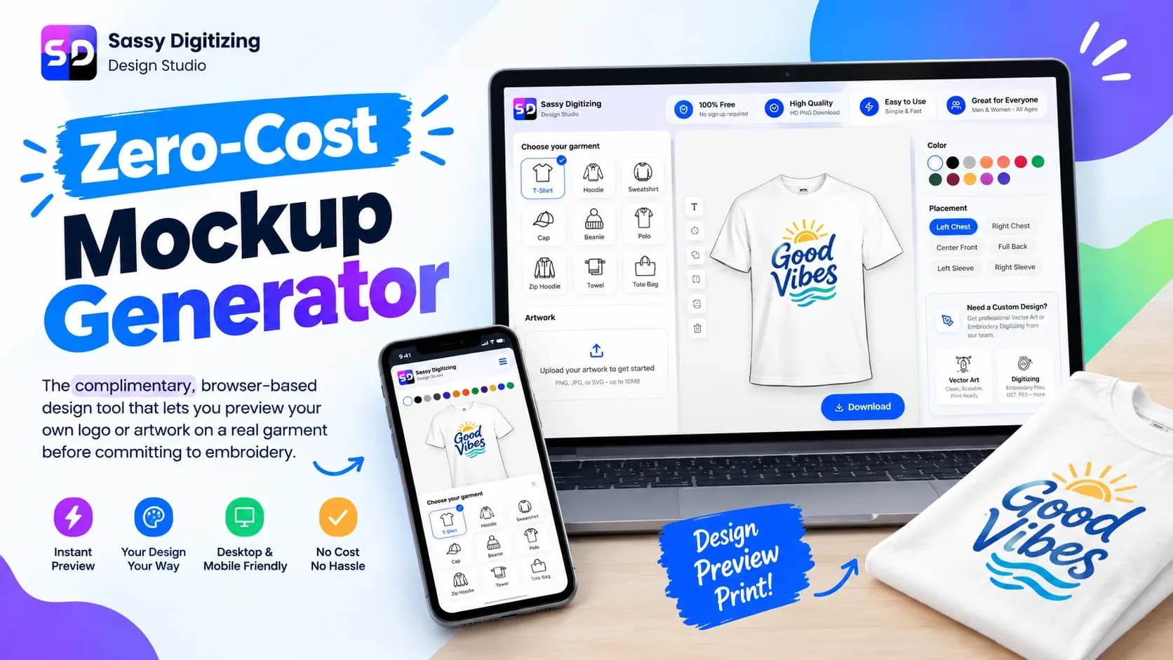 Generate Mockups for Embroidery/Printing [ Use Cases & Features ]