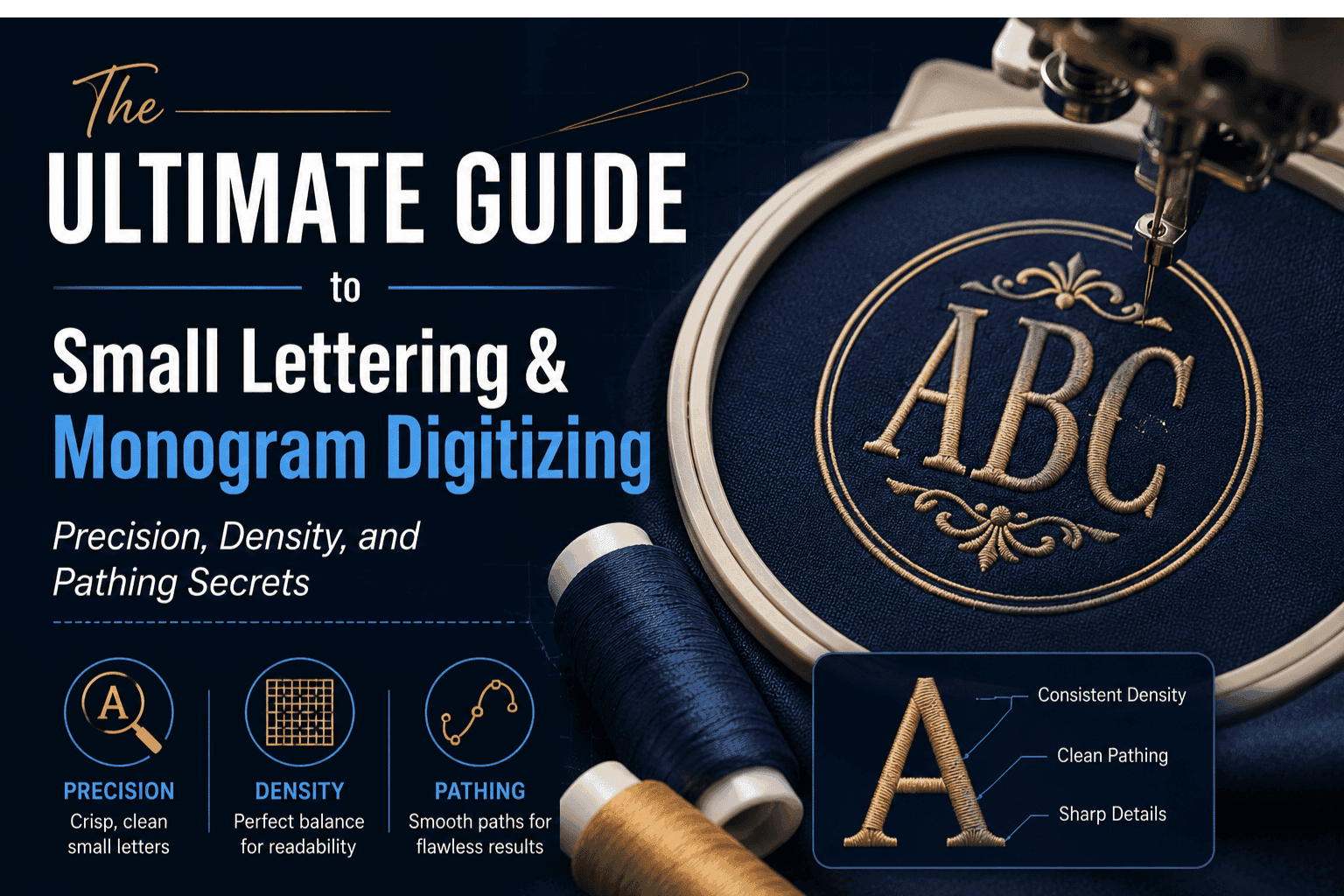 Beginner’s Guide to Small Lettering & Monogram Digitizing: Precision, Density, and Pathing Secrets
