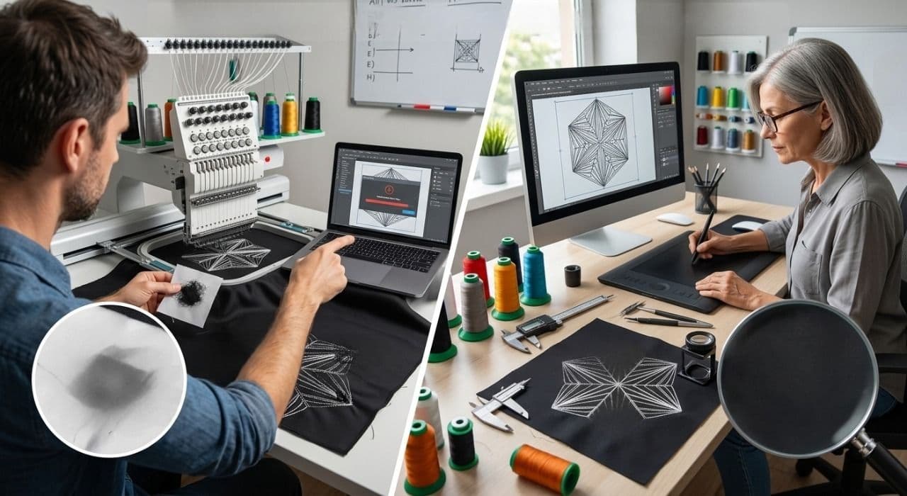 AI vs Manual Embroidery Digitizing: Why Automated Software Fails.
