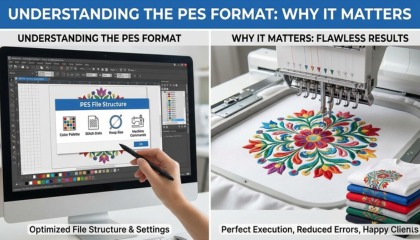 Understanding the PES Format: Why It Matters Professional digitizing software interface showing stitch paths for PES