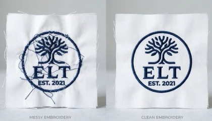 jump stitches in embroidery caused by poor digitizing vs clean result