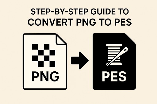 Step by step guide icon for converting PNG to PES